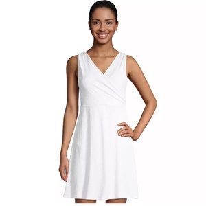 Lands' End Textured Tummy Control Surplice Faux-Wrap Swim Dress